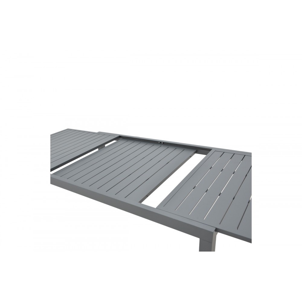 Τραπεζαρία 7τμχ "AZELIE-LAFLA" από αλουμίνιο σε ανθρακί χρώμα 160-240x100x75