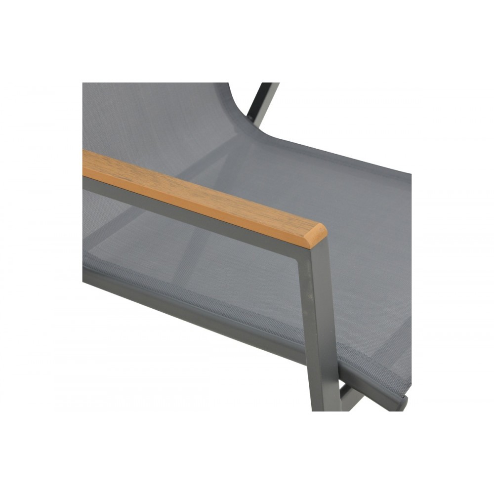 Τραπεζαρία 7τμχ "AZELIE-KLITON" από αλουμίνιο σε ανθρακί χρώμα 150x80x54