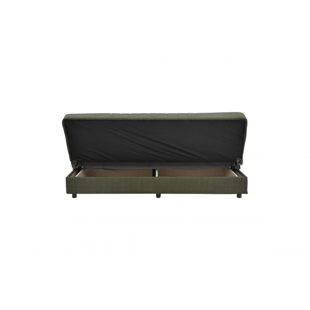 Καναπές κρεβάτι "ROMINA" τριθέσιος από ύφασμα σε πράσινο χρώμα 190x85x90