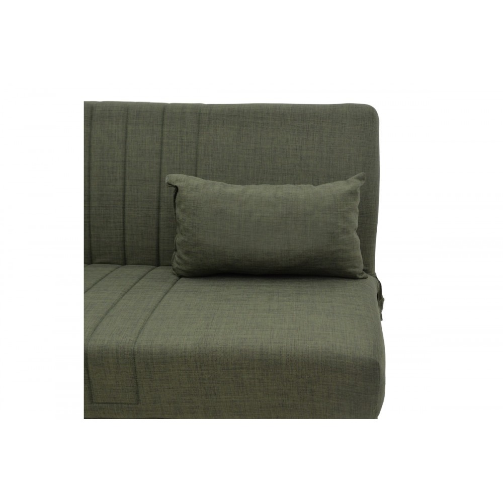 Καναπές κρεβάτι "ROMINA" τριθέσιος από ύφασμα σε πράσινο χρώμα 190x85x90