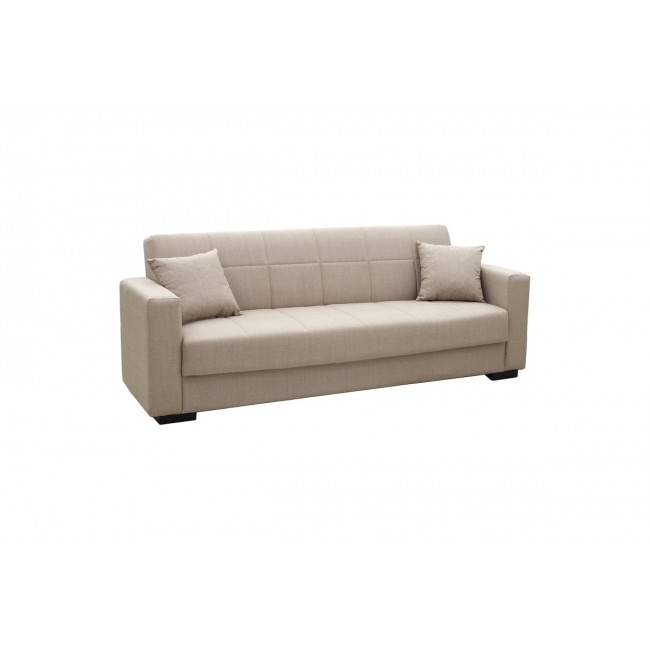 Καναπές κρεβάτι "VOX" τριθέσιος από ύφασμα σε κρεμ χρώμα 215x85x80