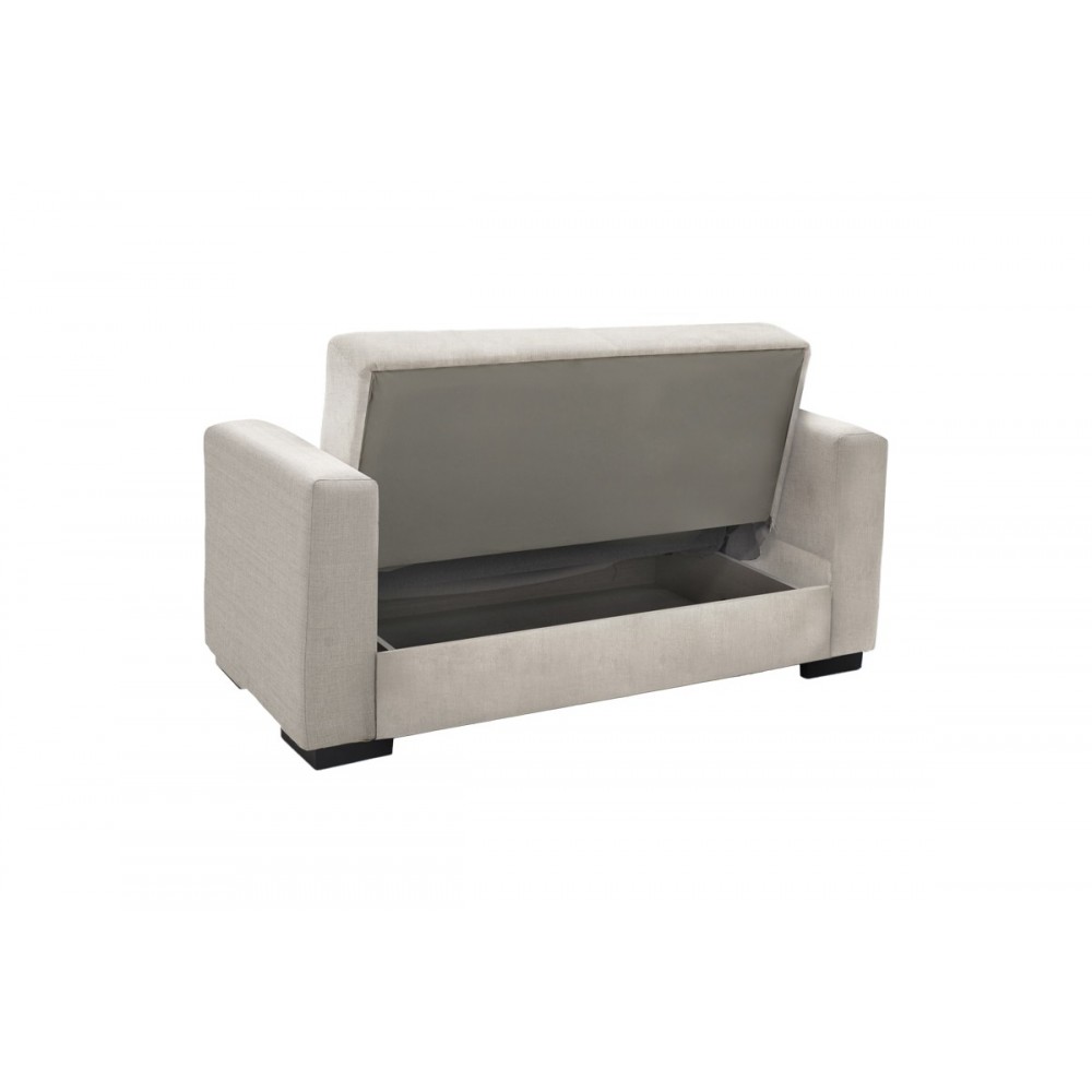 Καναπές κρεβάτι "VOX" διθέσιος από ύφασμα σε ανοιχτό γκρι χρώμα 155x85x80