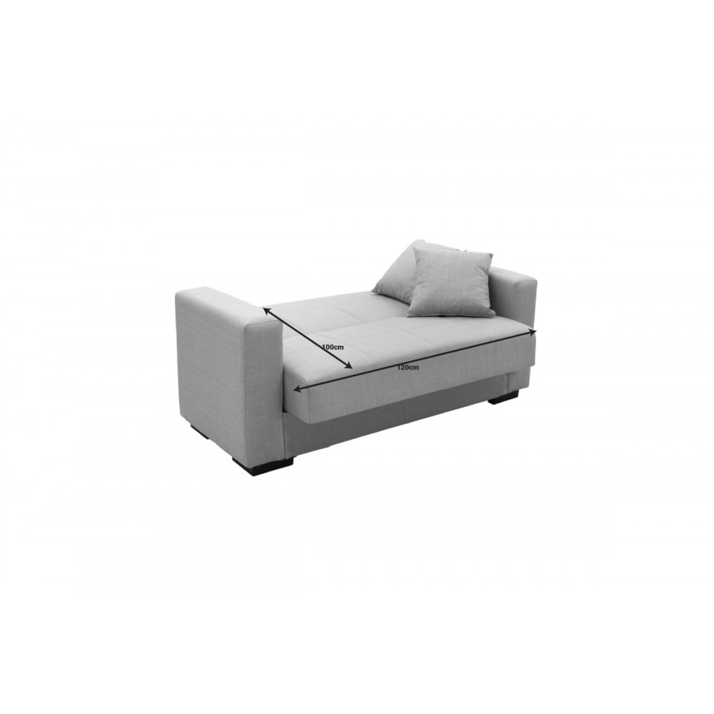 Καναπές κρεβάτι "VOX" διθέσιος από ύφασμα σε ανοιχτό γκρι χρώμα 155x85x80