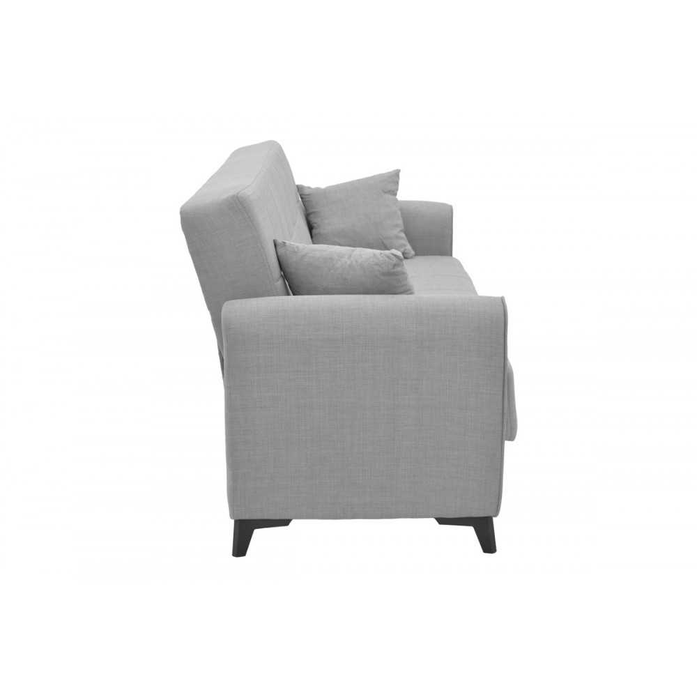 Καναπές κρεβάτι "LINCOLN" τριθέσιος από ύφασμα σε γκρι χρώμα 225x85x90