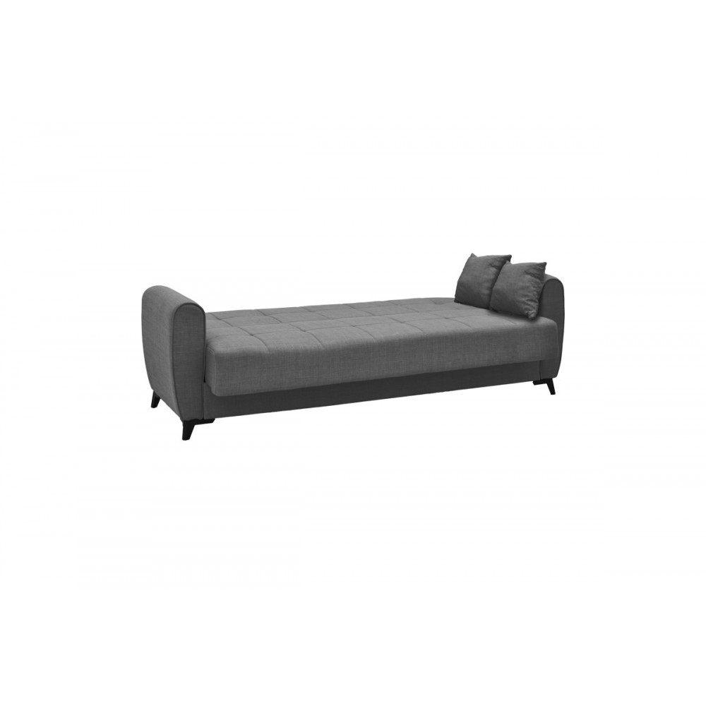 Καναπές κρεβάτι "LINCOLN" τριθέσιος από ύφασμα σε ανθρακί χρώμα 225x85x90