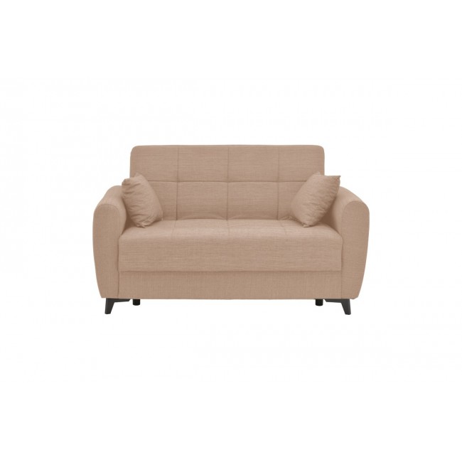 Καναπές κρεβάτι "LINCOLN" διθέσιος από ύφασμα σε μπεζ χρώμα 165x85x90