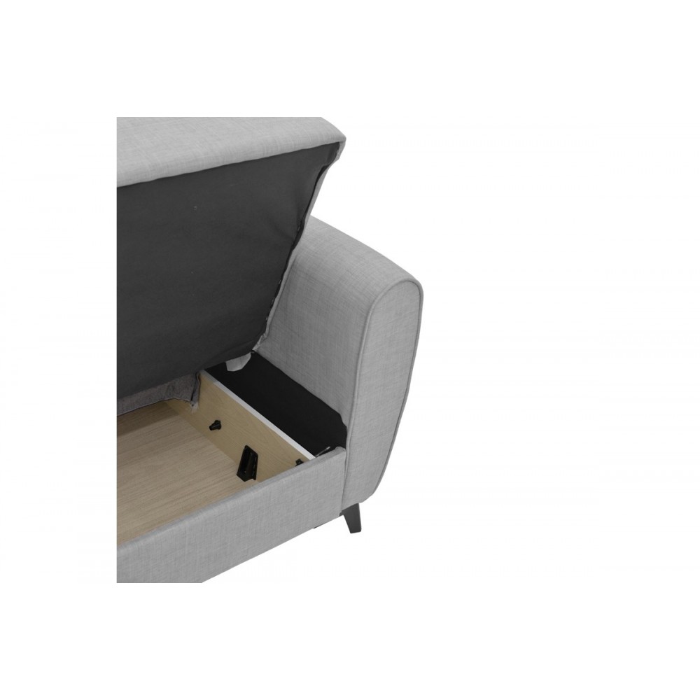 Καναπές κρεβάτι "LINCOLN" διθέσιος από ύφασμα σε γκρι χρώμα 165x85x90