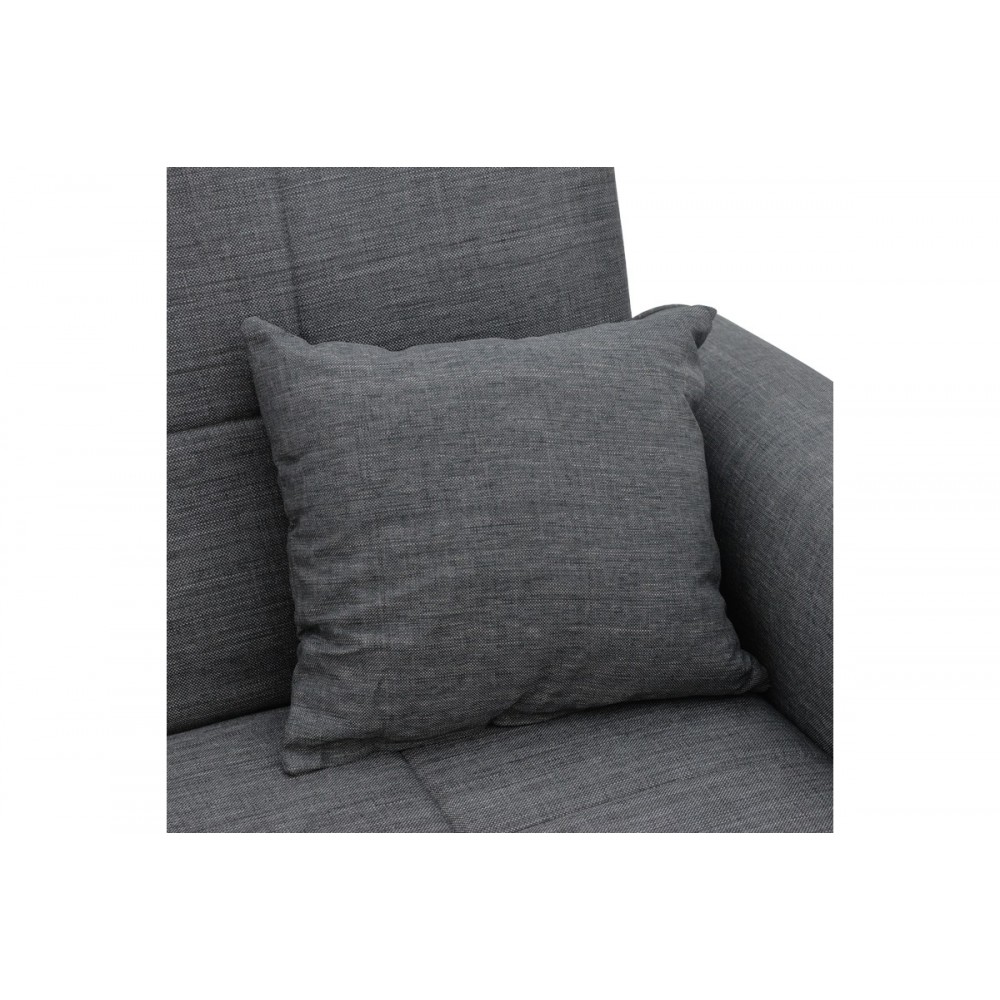 Καναπές κρεβάτι "LINCOLN" διθέσιος από ύφασμα σε ανθρακί χρώμα 165x85x90