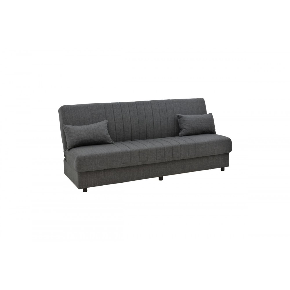 Καναπές κρεβάτι "ROMINA" τριθέσιος από ύφασμα σε ανθρακί χρώμα 190x85x90