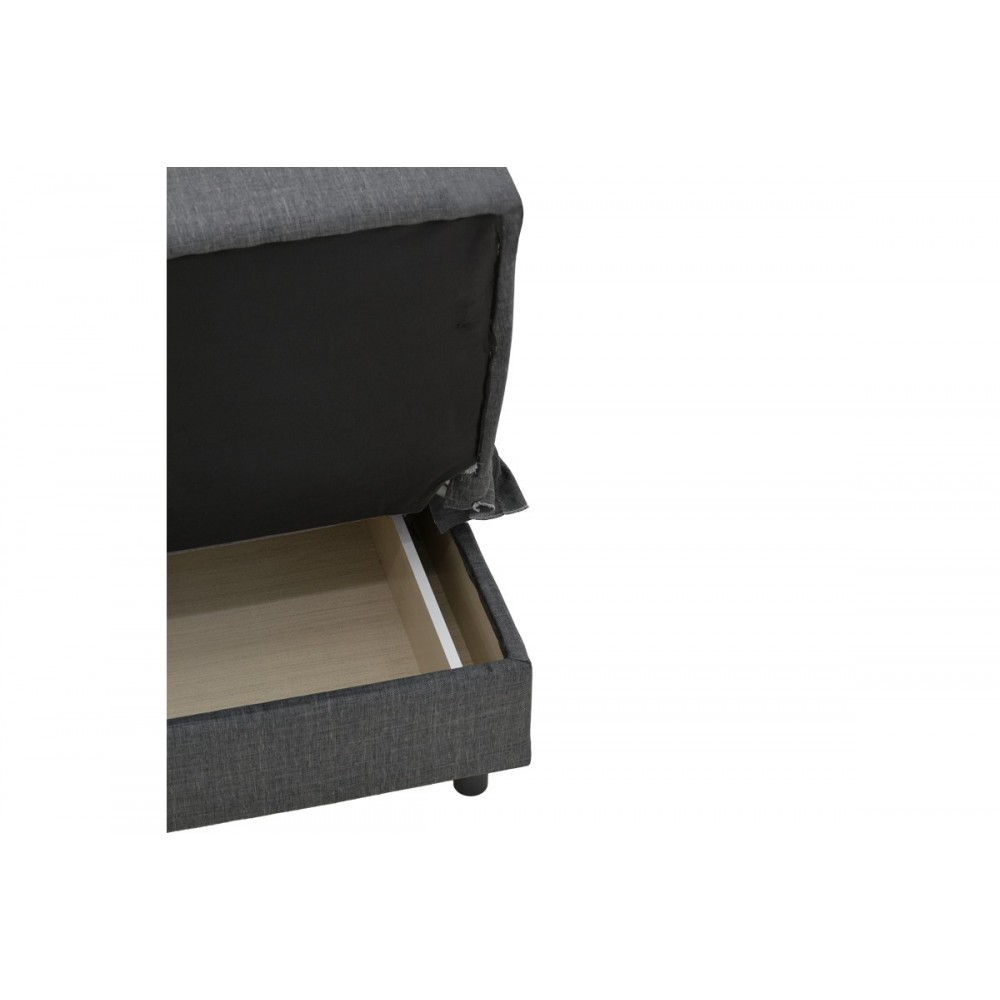 Καναπές κρεβάτι "ROMINA" τριθέσιος από ύφασμα σε ανθρακί χρώμα 190x85x90