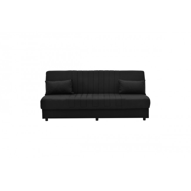 Καναπές κρεβάτι "ROMINA" τριθέσιος από ύφασμα σε μαύρο χρώμα 190x85x90