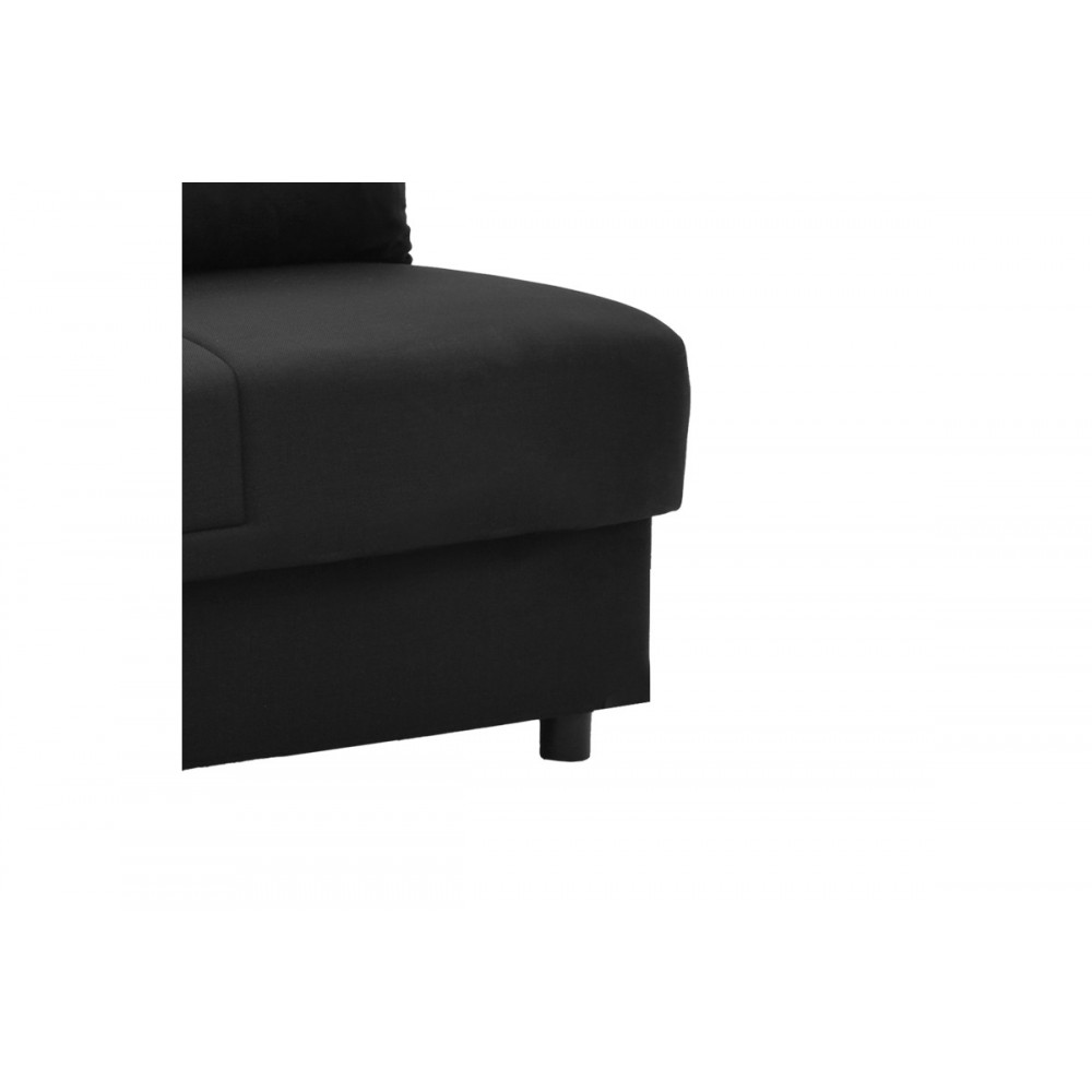 Καναπές κρεβάτι "ROMINA" τριθέσιος από ύφασμα σε μαύρο χρώμα 190x85x90