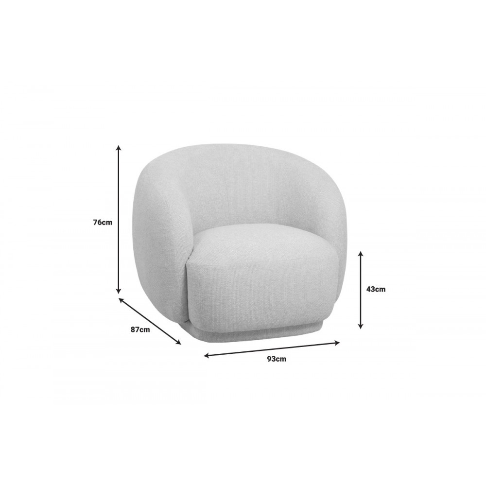 Πολυθρόνα "FREYA" από ύφασμα σε εκρού χρώμα 93x87x76