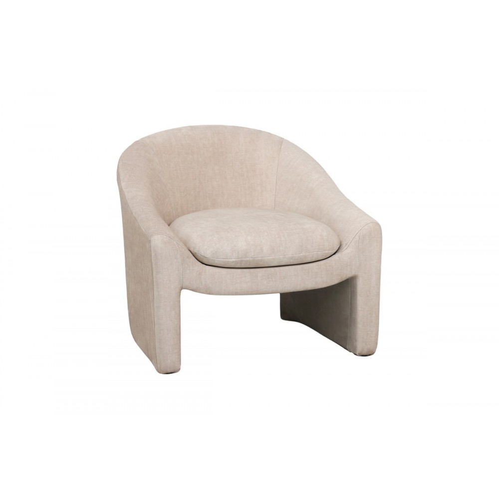 Πολυθρόνα "BERZA" από ύφασμα σε κρεμ χρώμα 76x76x71