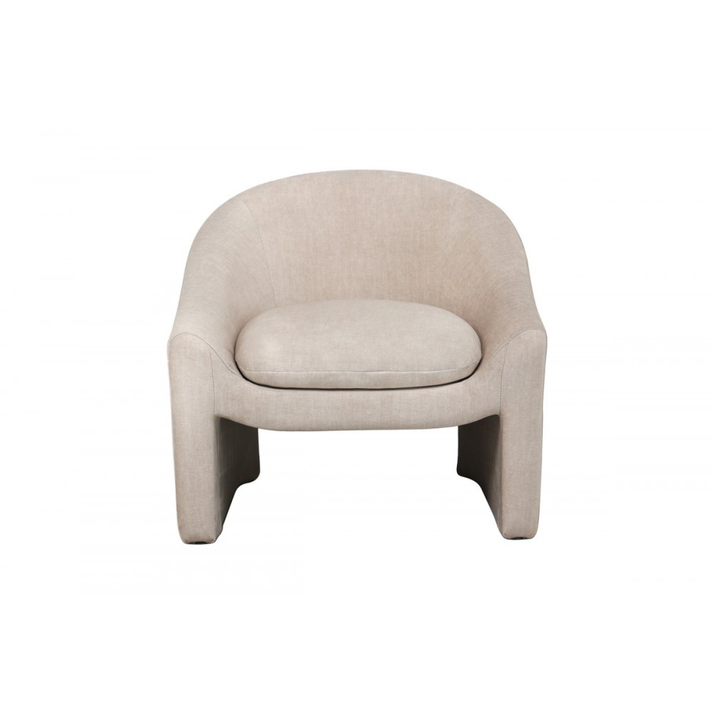 Πολυθρόνα "BERZA" από ύφασμα σε κρεμ χρώμα 76x76x71