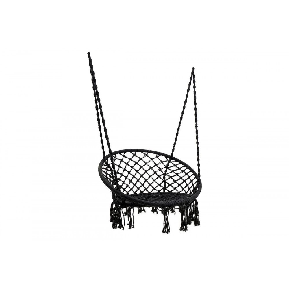Κούνια-αιώρα "AURA" από σχοινί σε μαύρο χρώμα 82x82x133