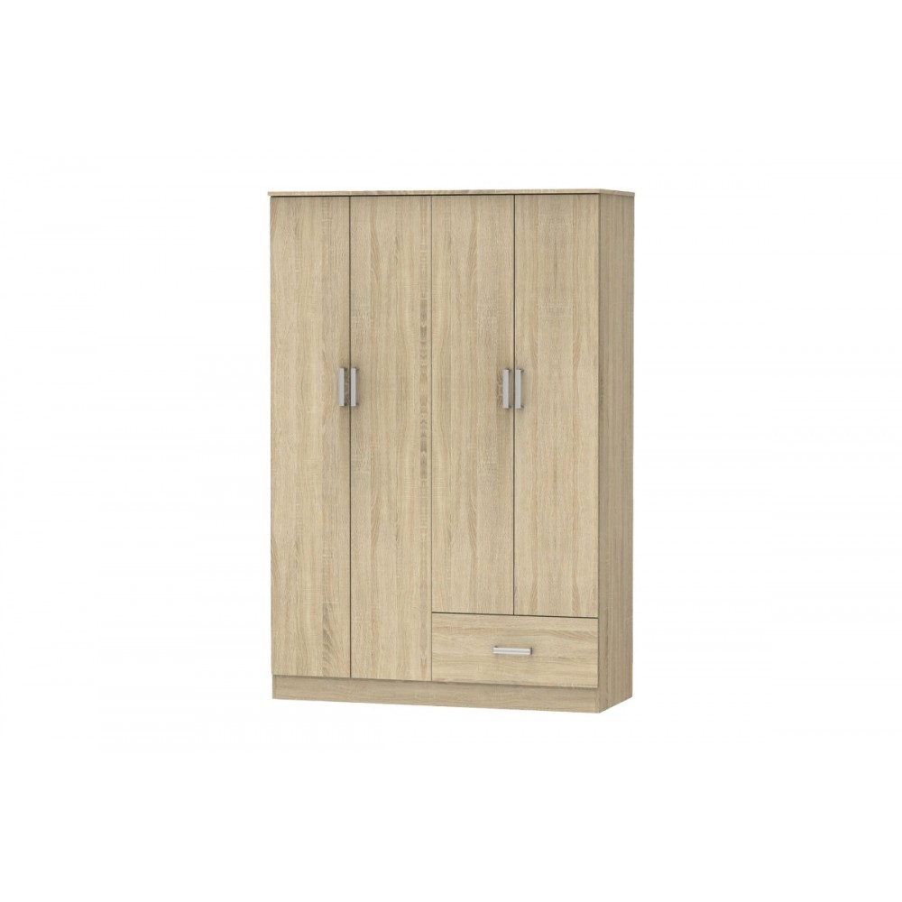 Ντουλάπα τετράφυλλη "KARTER" σε σονόμα χρώμα 121x48x180