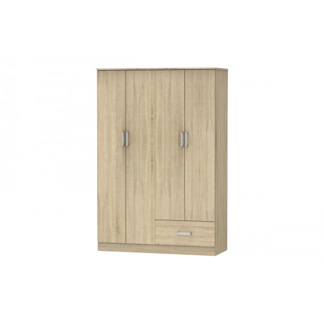 Ντουλάπα τετράφυλλη "KARTER" σε σονόμα χρώμα 121x48x180