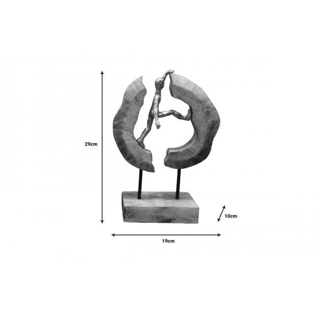 Διακοσμητικό επιτραπέζιο "CAREN" από ξύλο/αλουμίνιο σε φυσικό χρώμα 19x10x29