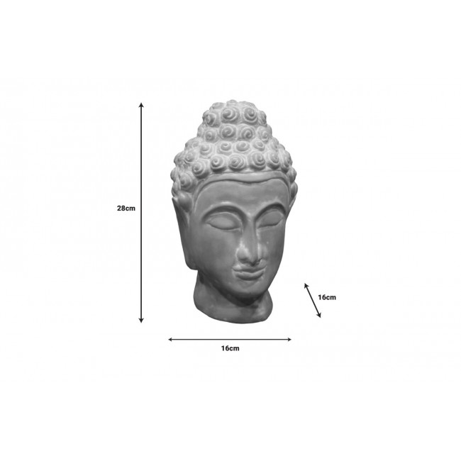 Διακοσμητικό επιτραπέζιο βούδας "ROLIA" από τερακότα σε γκρι χρώμα 16x16x28