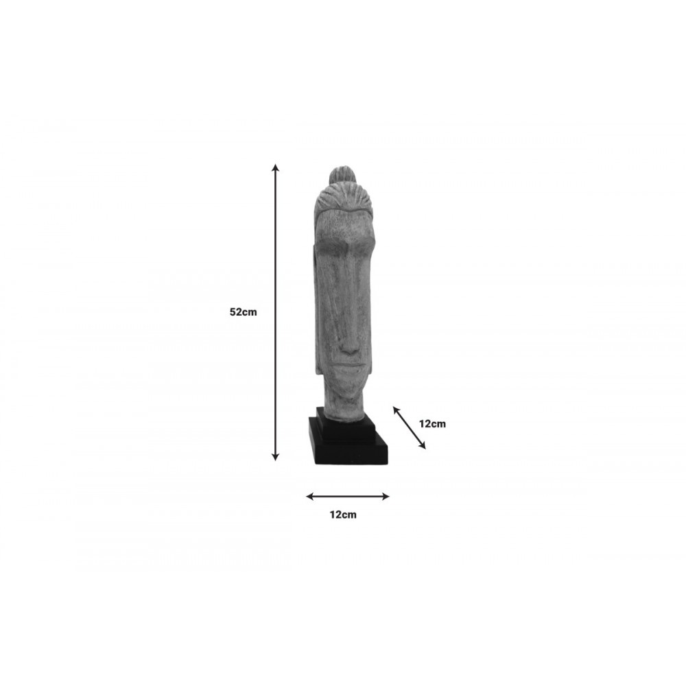 Προτομή βούδας "DRAN" από ξύλο σε φυσικό χρώμα 12x12x52