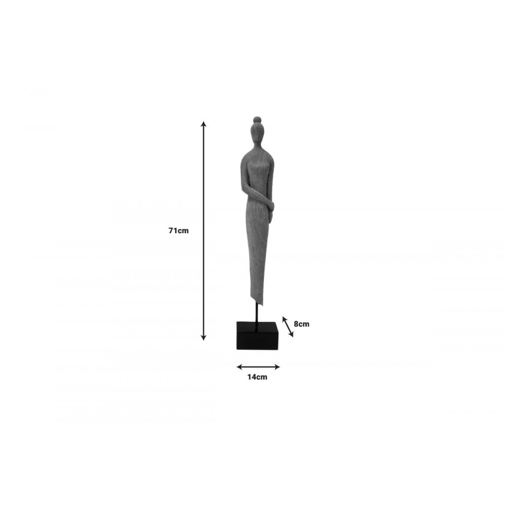 Επιτραπέζιο διακοσμητικό φιγούρα "REZINA" από ξύλο/μέταλλο σε φυσικό χρώμα 14x8x71