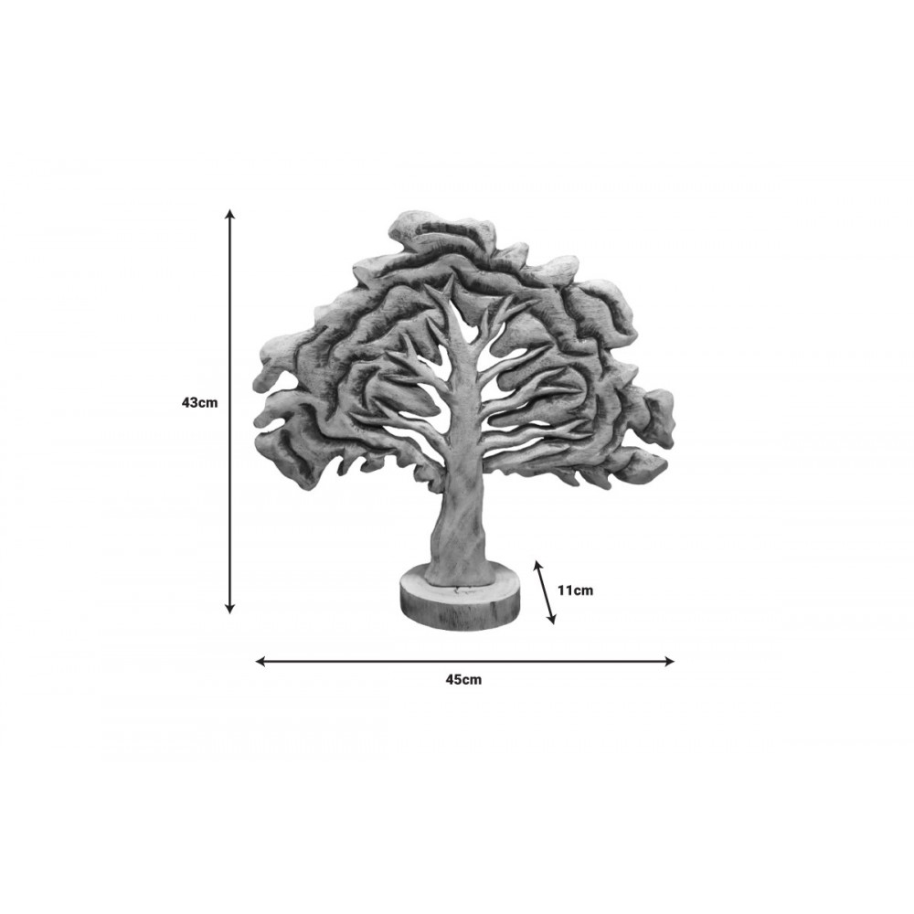 Επιτραπέζιο διακοσμητικό δέντρο "NATREM" από ξύλο σε φυσικό χρώμα 45x11x43