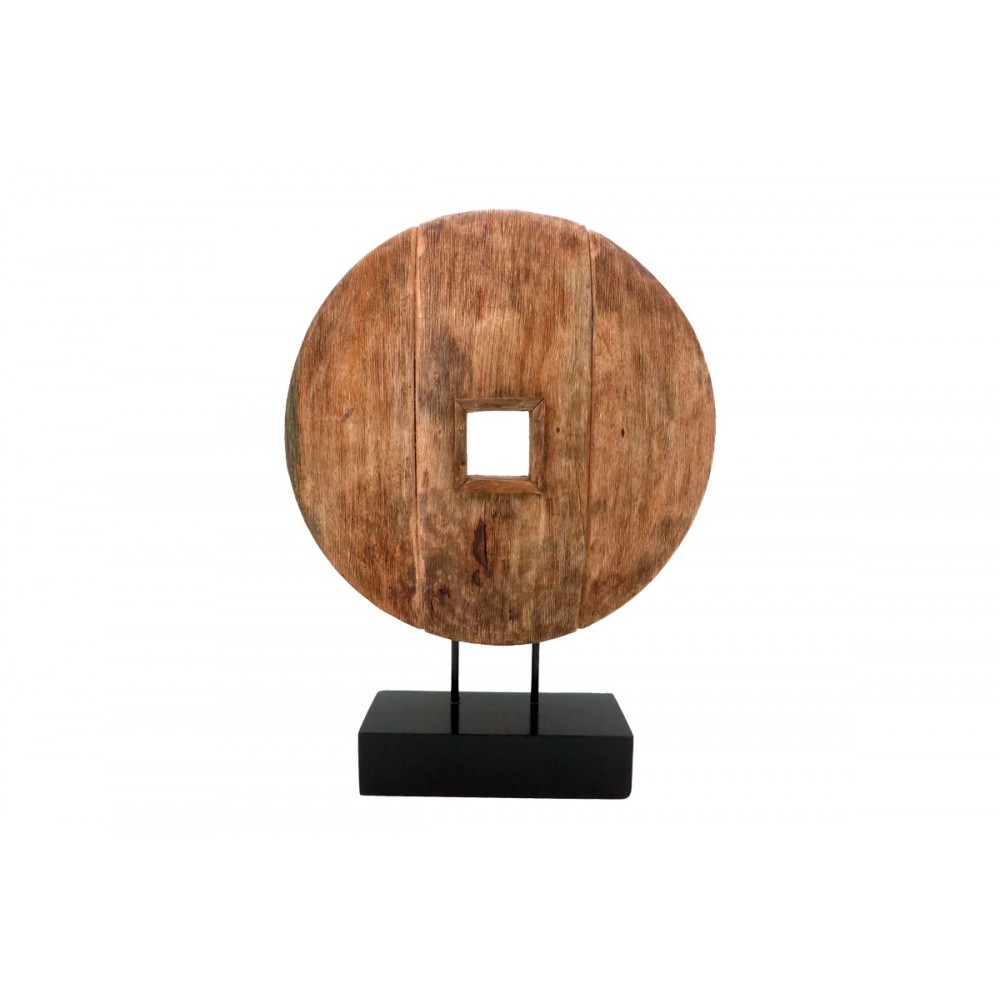 Επιτραπέζιο διακοσμητικό "CART" από ξύλο/μέταλλο σε φυσικό χρώμα 40x9x54