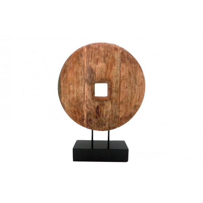 Επιτραπέζιο διακοσμητικό "CART" από ξύλο/μέταλλο σε φυσικό χρώμα 40x9x54