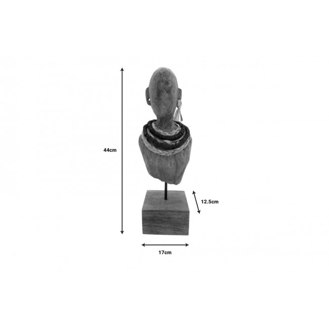 Προτομή "EBIA" από ξύλο/μέταλλο σε φυσικό χρώμα 17x12.5x44
