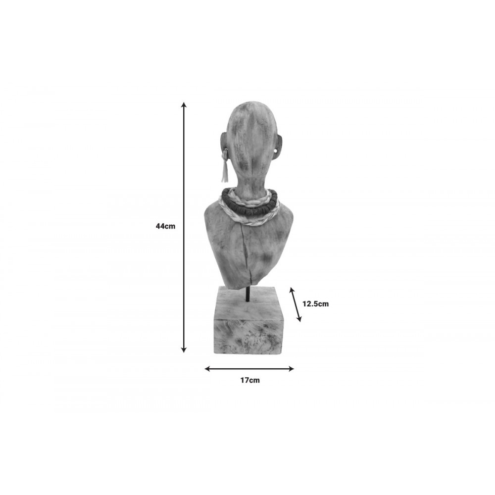 Προτομή "EBIA" από ξύλο/μέταλλο σε φυσικό χρώμα 17x12.5x44