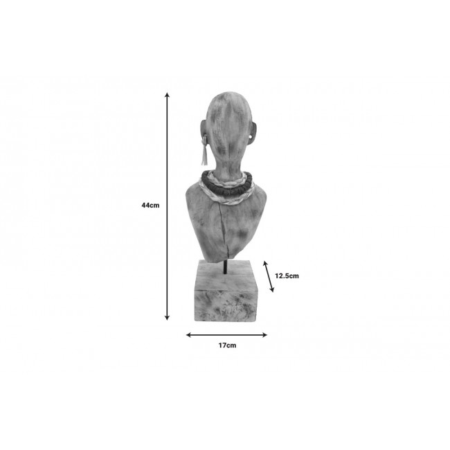 Προτομή "EBIA" από ξύλο/μέταλλο σε φυσικό χρώμα 17x12.5x44