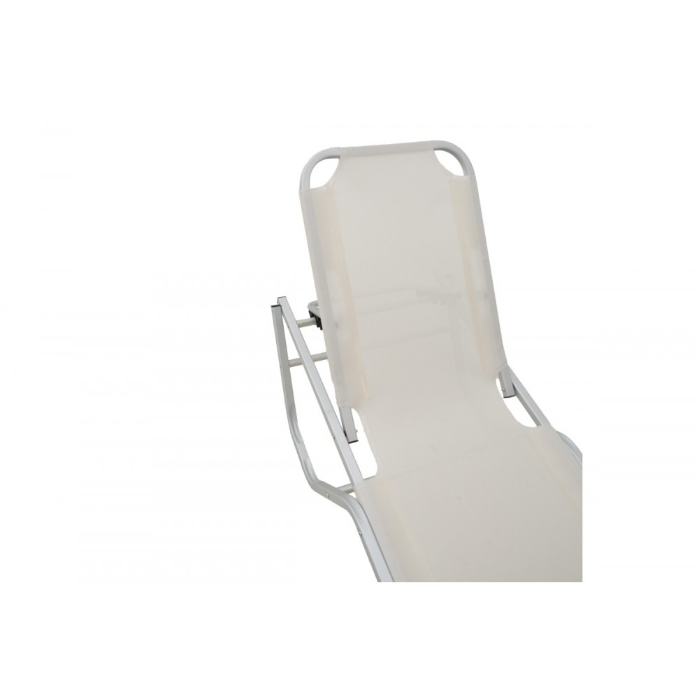 Ξαπλώστρα "DESSIE" από αλουμίνιο/textilene σε εκρού χρώμα 56x188x30