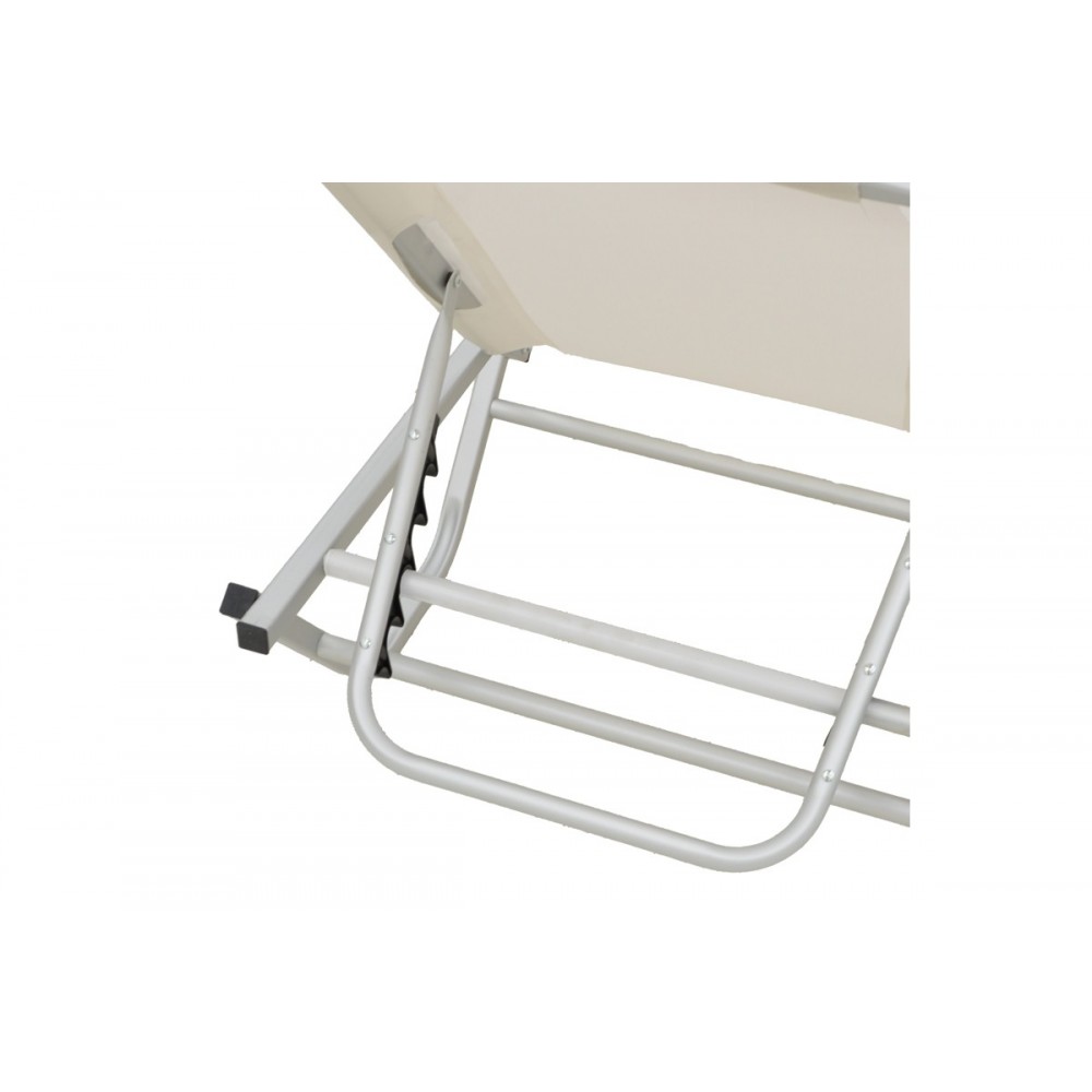 Ξαπλώστρα "DESSIE" από αλουμίνιο/textilene σε εκρού χρώμα 56x188x30