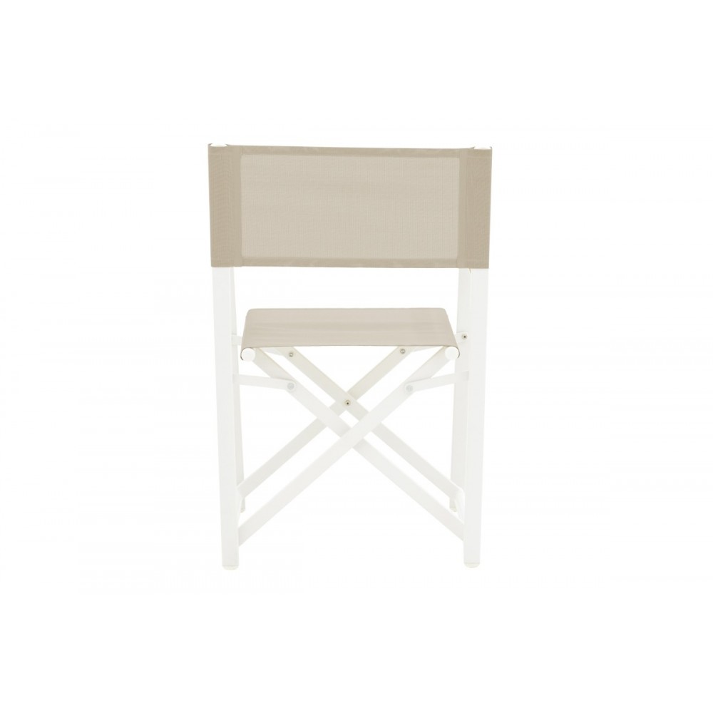 Τραπεζαρία 7τμχ "MABU-NARES" από αλουμίνιο/plywood σε λευκό/φυσικό χρώμα 180x90x72.5