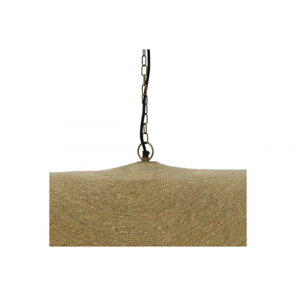 Φωτιστικό οροφής "KLARK" από ψάθα/μέταλλο σε φυσικό χρώμα Φ120x144