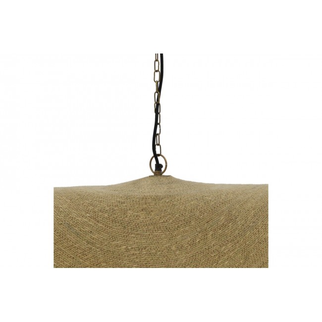 Φωτιστικό οροφής "KLARK" από ψάθα/μέταλλο σε φυσικό χρώμα Φ120x144