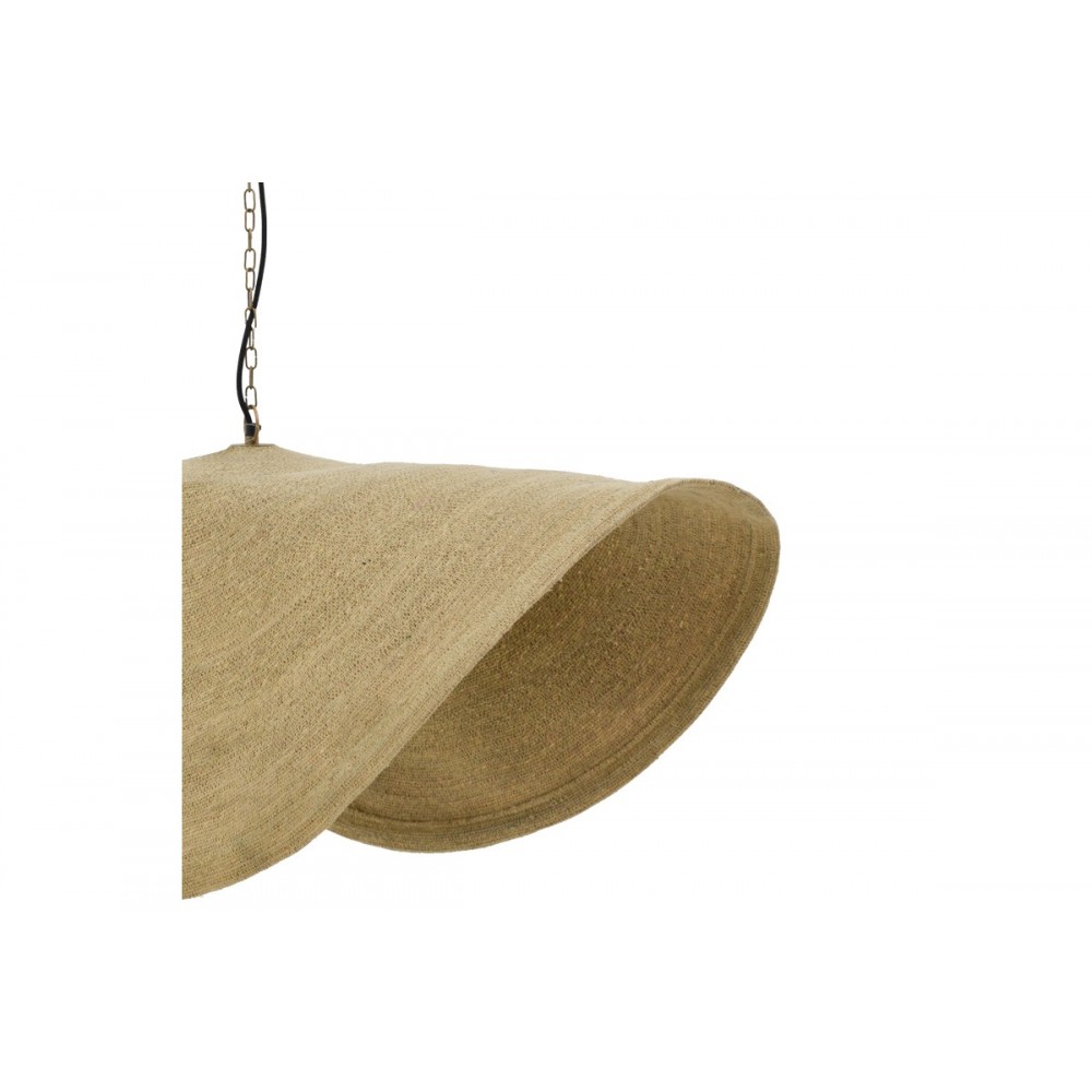 Φωτιστικό οροφής "KLARK" από ψάθα/μέταλλο σε φυσικό χρώμα Φ120x144