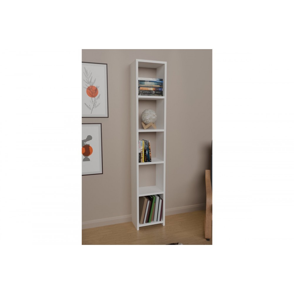 Βιβλιοθήκη "BARZINE" σε λευκό χρώμα 27.6x19.5x150