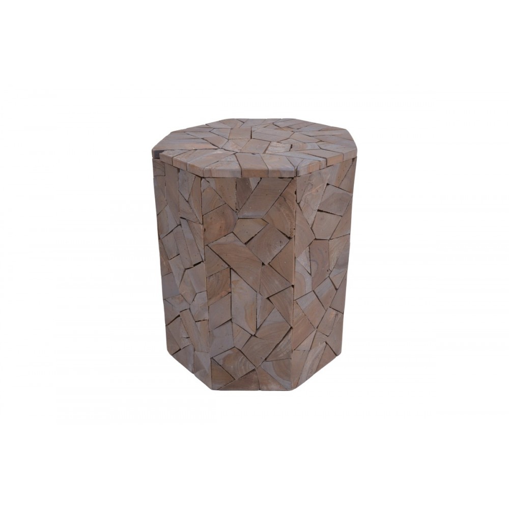 Σκαμπό "SITY" από ξύλο σε χρώμα γκρι wash Φ32x40