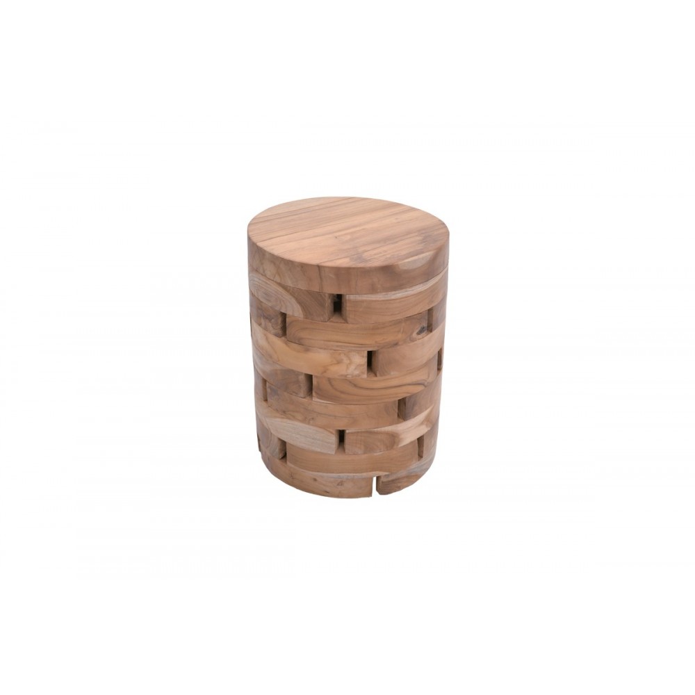 Σκαμπό "SHARD" από ξυλο σε φυσικό χρώμα Φ35x45