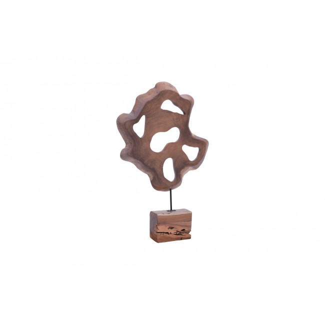 Επιτραπέζιο διακοσμητικό "STRAB" από ξύλο/μέταλλο σε φυσικό χρώμα 55x10x80