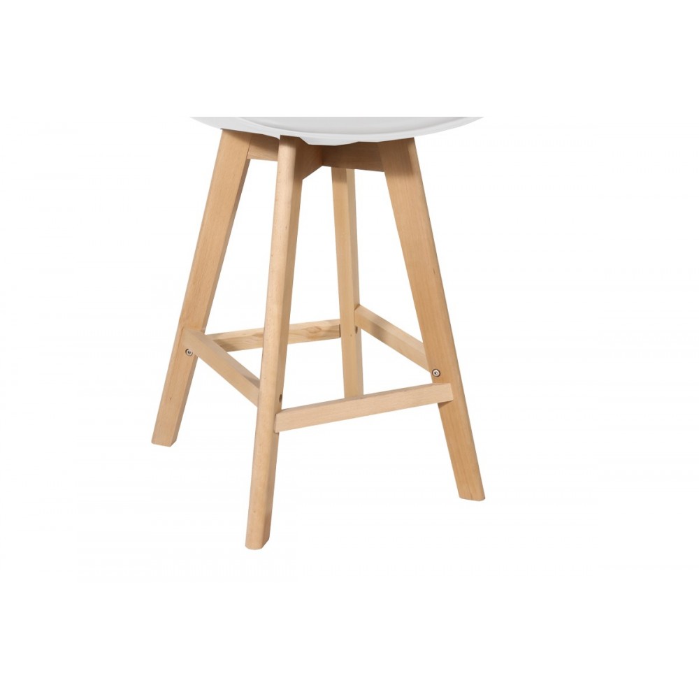 Σκαμπό μπαρ "GASTON" από pp/pu σε λευκό/φυσικό χρώμα 48.5x56x104