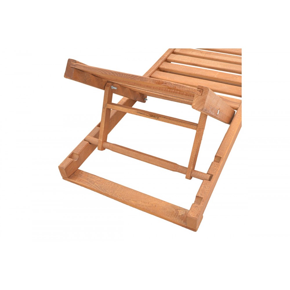 Ξαπλώστρα "SUNSET" από ξύλο σε καρυδί χρώμα 60x190x50