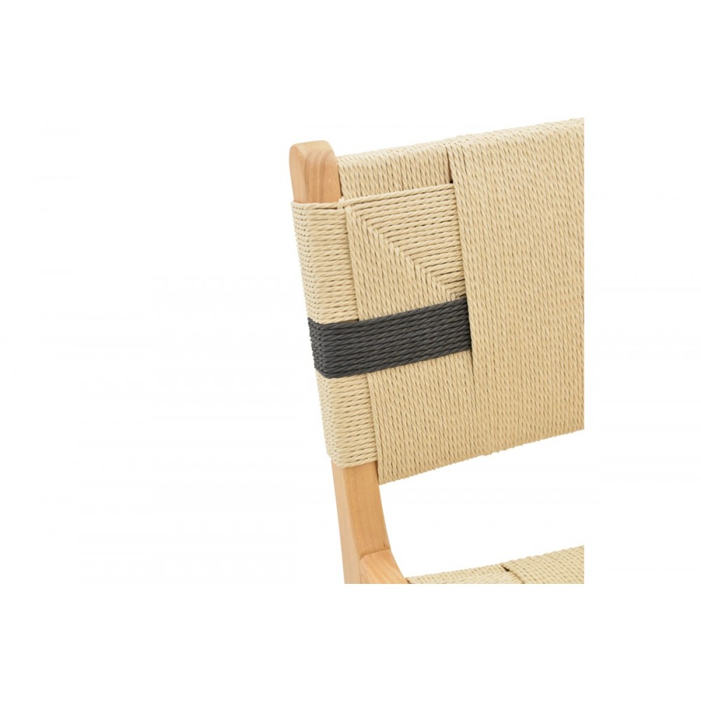 Σκαμπό μπαρ "JULIEN" από ξύλο/σχοινί σε φυσικό χρώμα 45x46x95