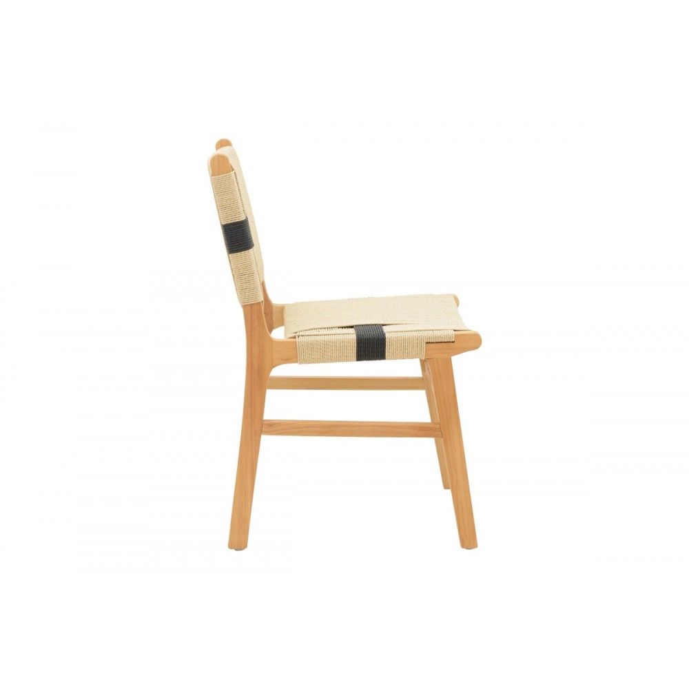 Καρέκλα "JULIEN" από ξύλο/σχοινί σε φυσικό χρώμα 61x54x85