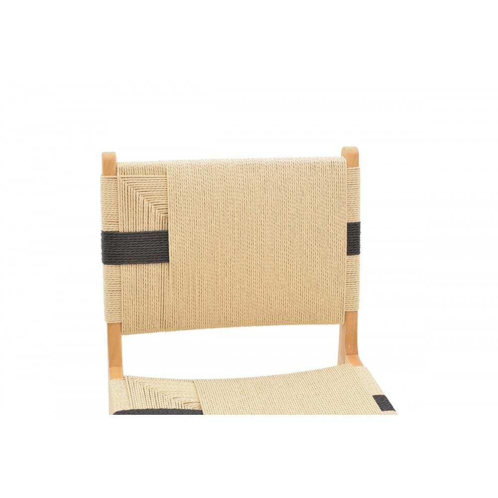 Καρέκλα "JULIEN" από ξύλο/σχοινί σε φυσικό χρώμα 61x54x85