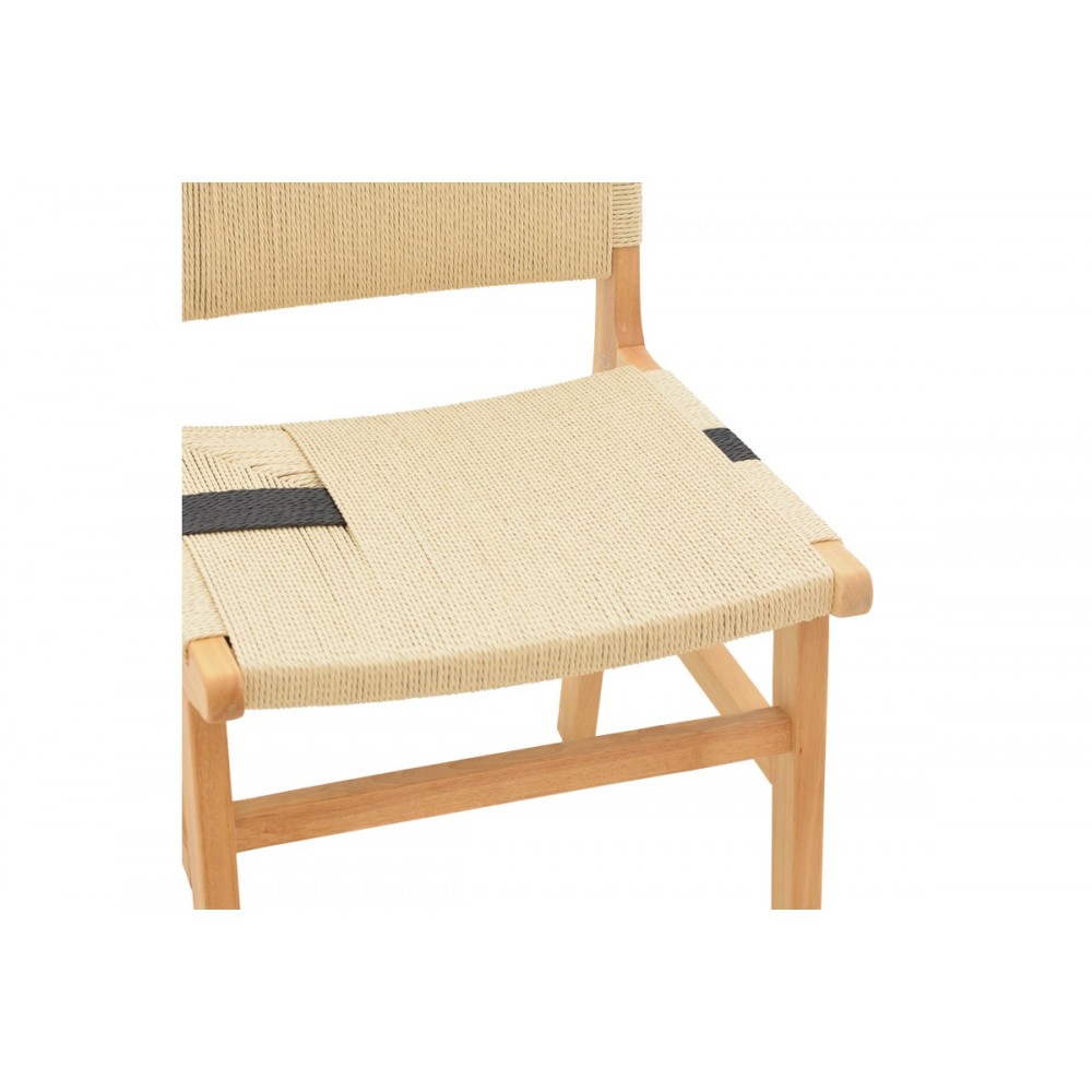 Καρέκλα "JULIEN" από ξύλο/σχοινί σε φυσικό χρώμα 61x54x85