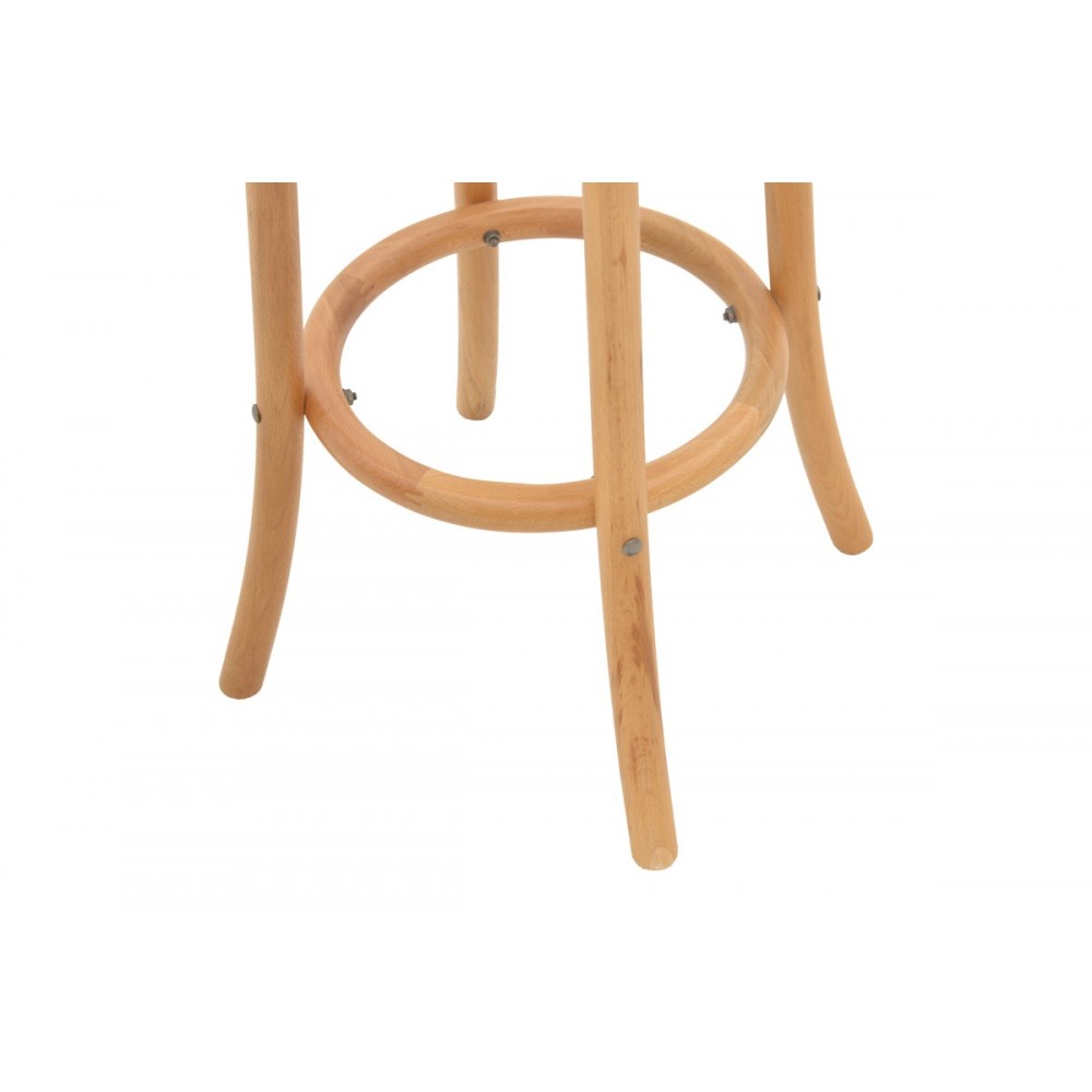 Σκαμπό μπαρ "SERZO" από ξύλο/rattan σε φυσικό χρώμα Φ36x71