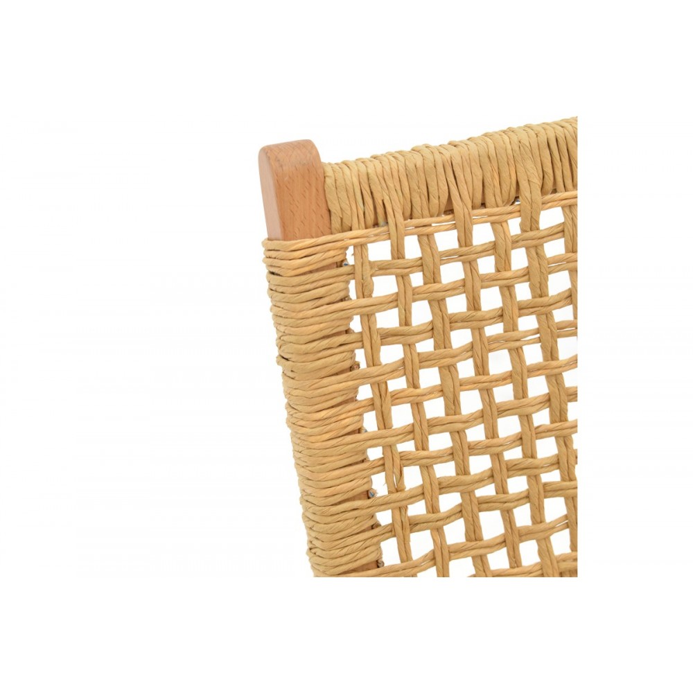 Καρέκλα πτυσσομενη "XIANJU" από ξύλο/σχοινί σε φυσικό χρώμα 47x58x85